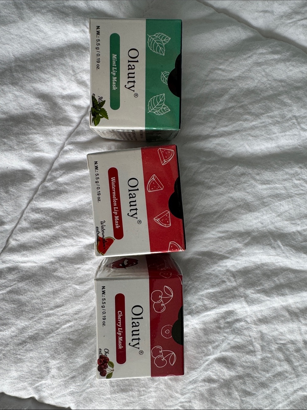 Olauty Lip Mask Trio - mint, cherry, watermelon